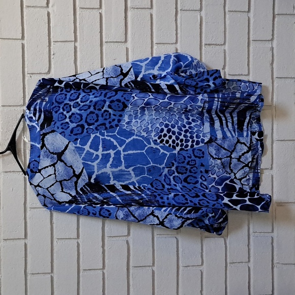 Susan Graver Button-Up Snakeprint 3/4 Button Sleeve Blouse. Size XL - Picture 6 of 9